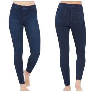 SPANX Jean-ish Jean ish Ankle Leggings Jegging LARGE Dark Wash Pull On Shapewear